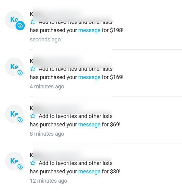 PPV purchases list (blurred)